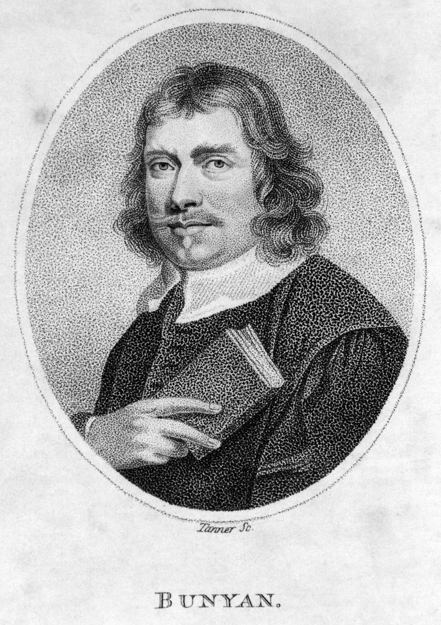 John Bunyan (1628-88) frontispis k Pilgrims Progress, 1805 od American School