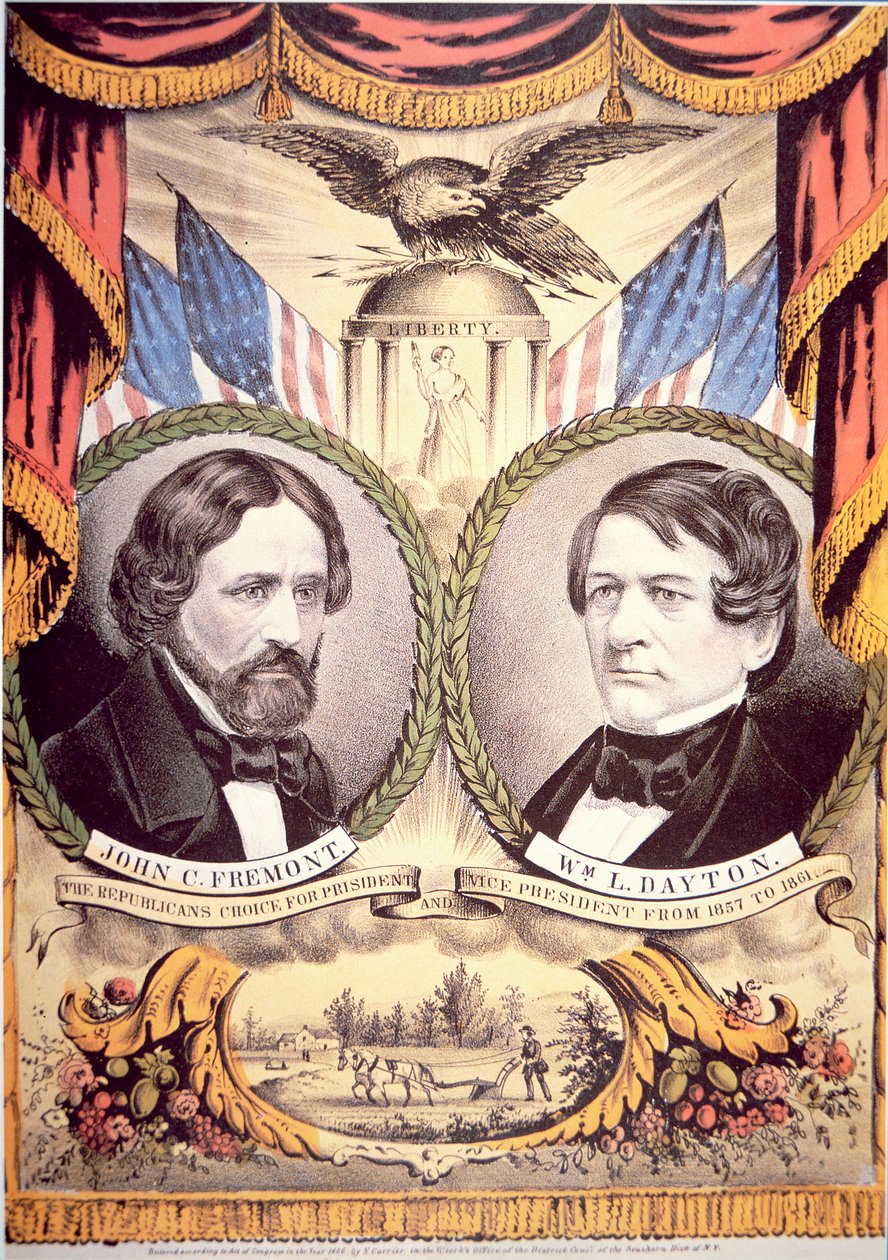 Plakát republikánské strany Johna Charlese Fremonta od American School
