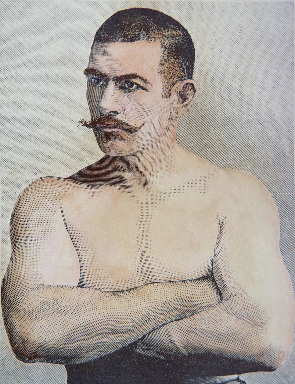 John L. Sullivan (barevné lito) od American School