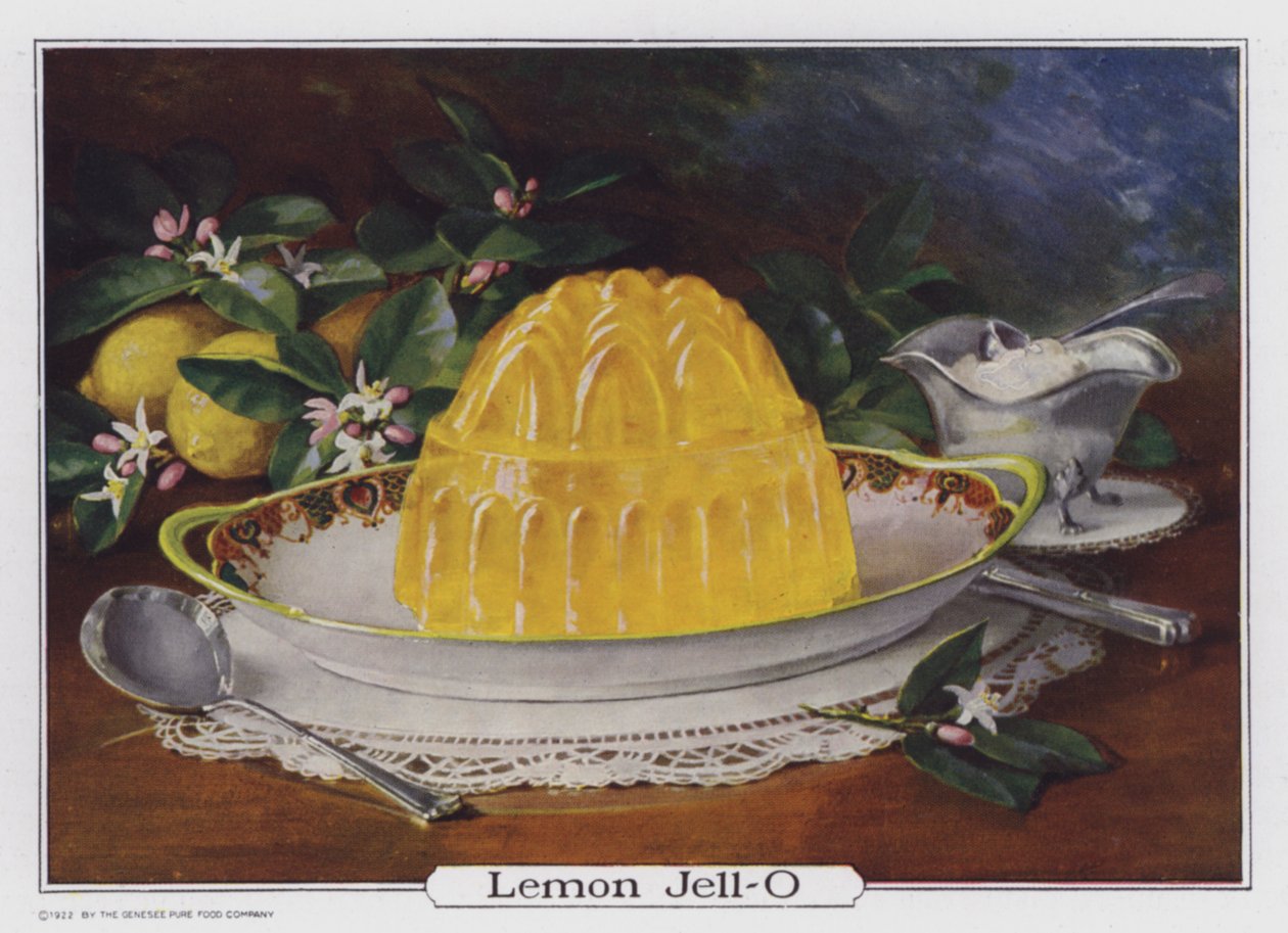 Lemon Jell-O, reklama pro společnost Genesee Pure Food Company, Le Roy, New York, USA (barevná litografie) od American School