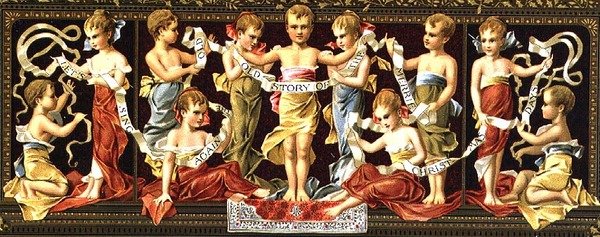 „Zpívejme znovu starý starý příběh o veselých vánočních dnech“ (chromolitho) od American School