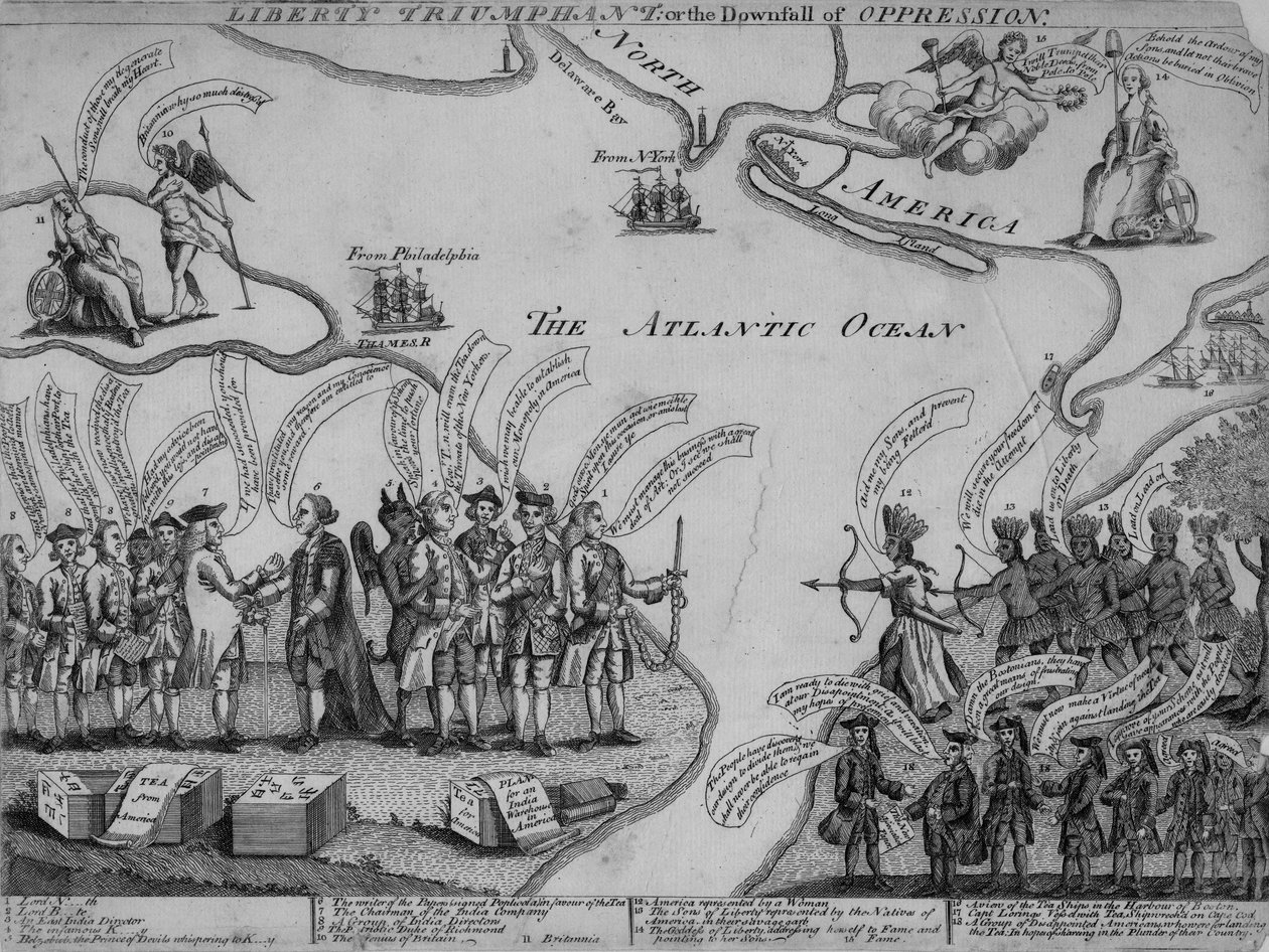 Liberty Triumphant, or the Downfall of Oppression, 1773 od American School
