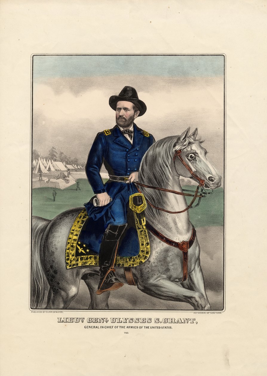 poručík Genl. Ulysses S. Grant: Vrchní generál armád Spojených států, hospoda. od Currier & Ives, kolem 1866-70 od American School