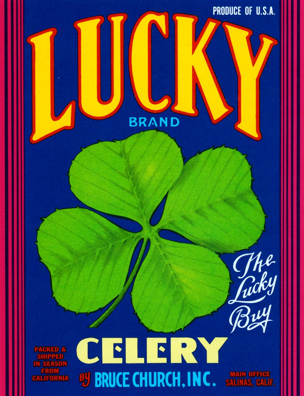 Lucky Brand Celer Fruit Crate Label, cca 1920 (litografie) od American School