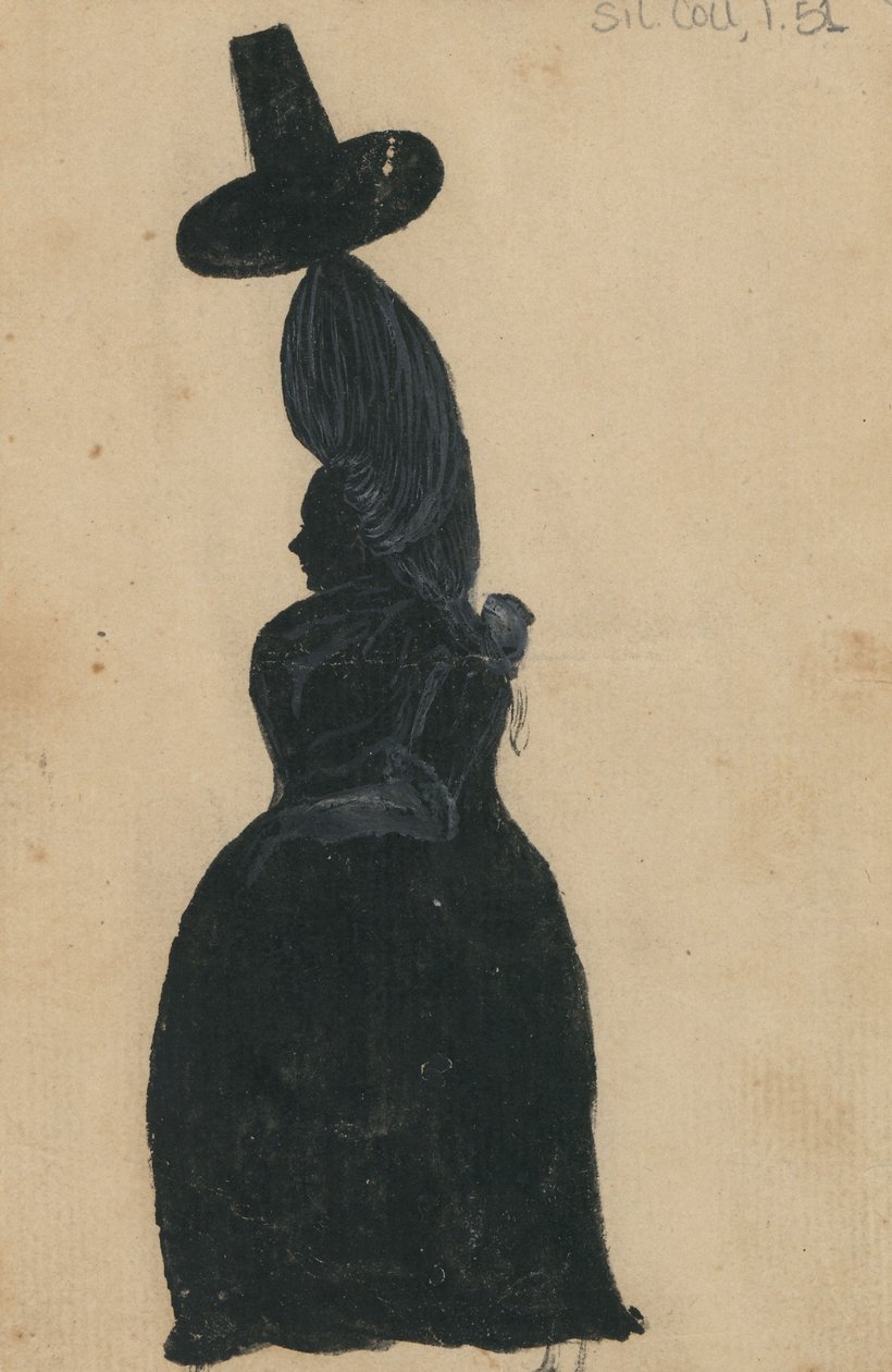 Lucy Knox, cca 1790 (inkoust s bílým porcelánem na kartě) od American School