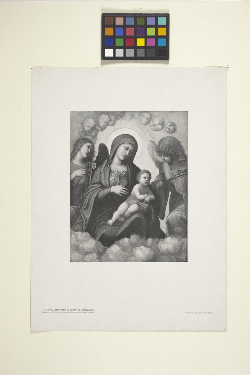 Madonna a dítě ve slávě (inkoust) od American School