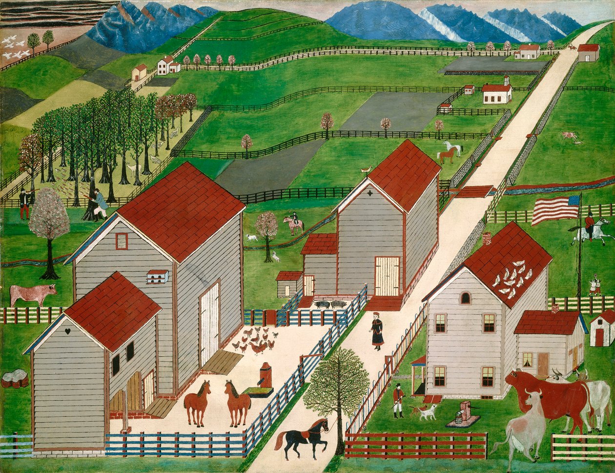 Mahantango Valley Farm, konec 19. století (olej na okenním stínění) od American School