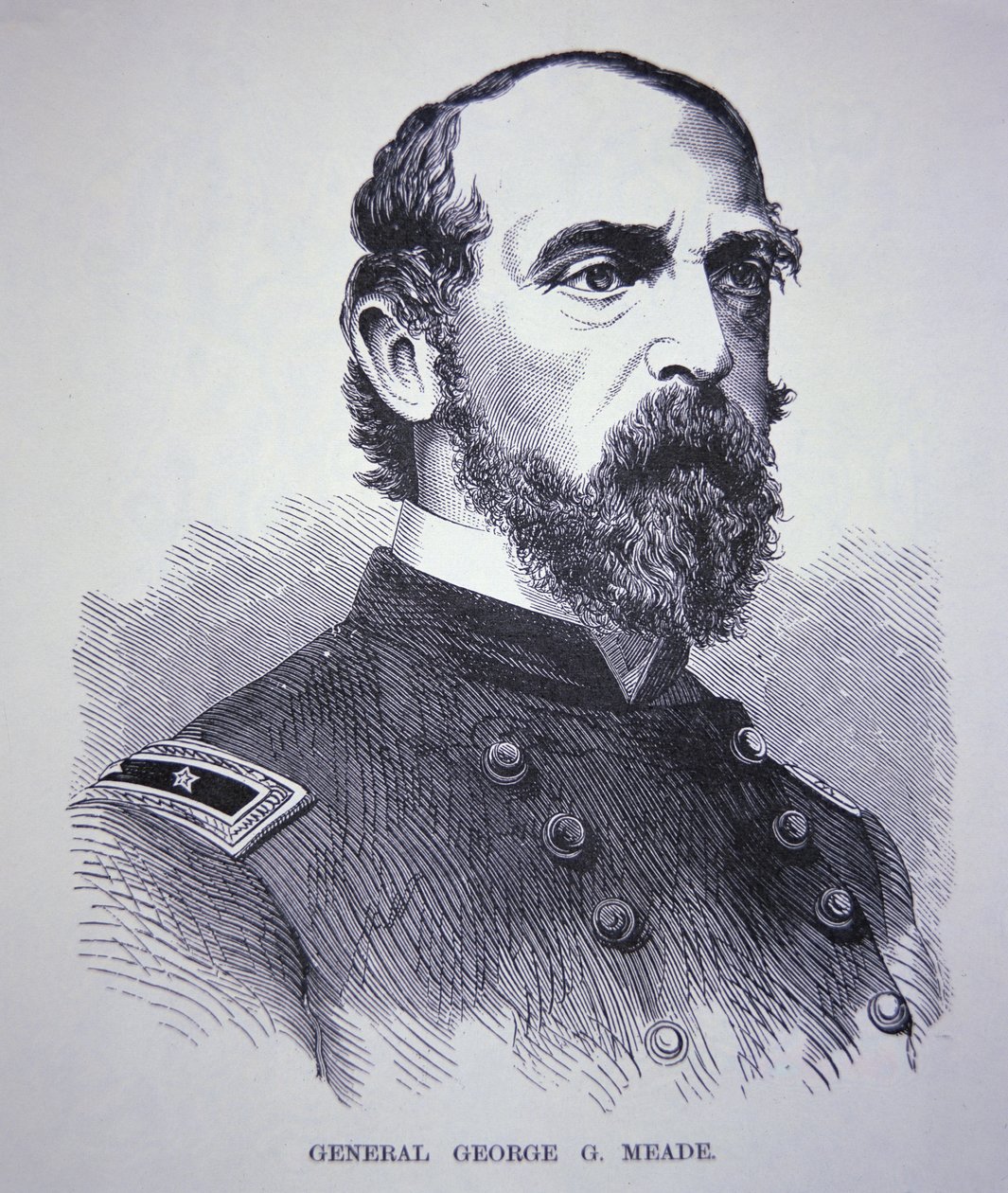Generálmajor George Meade (1815-72) (rytina) od American School