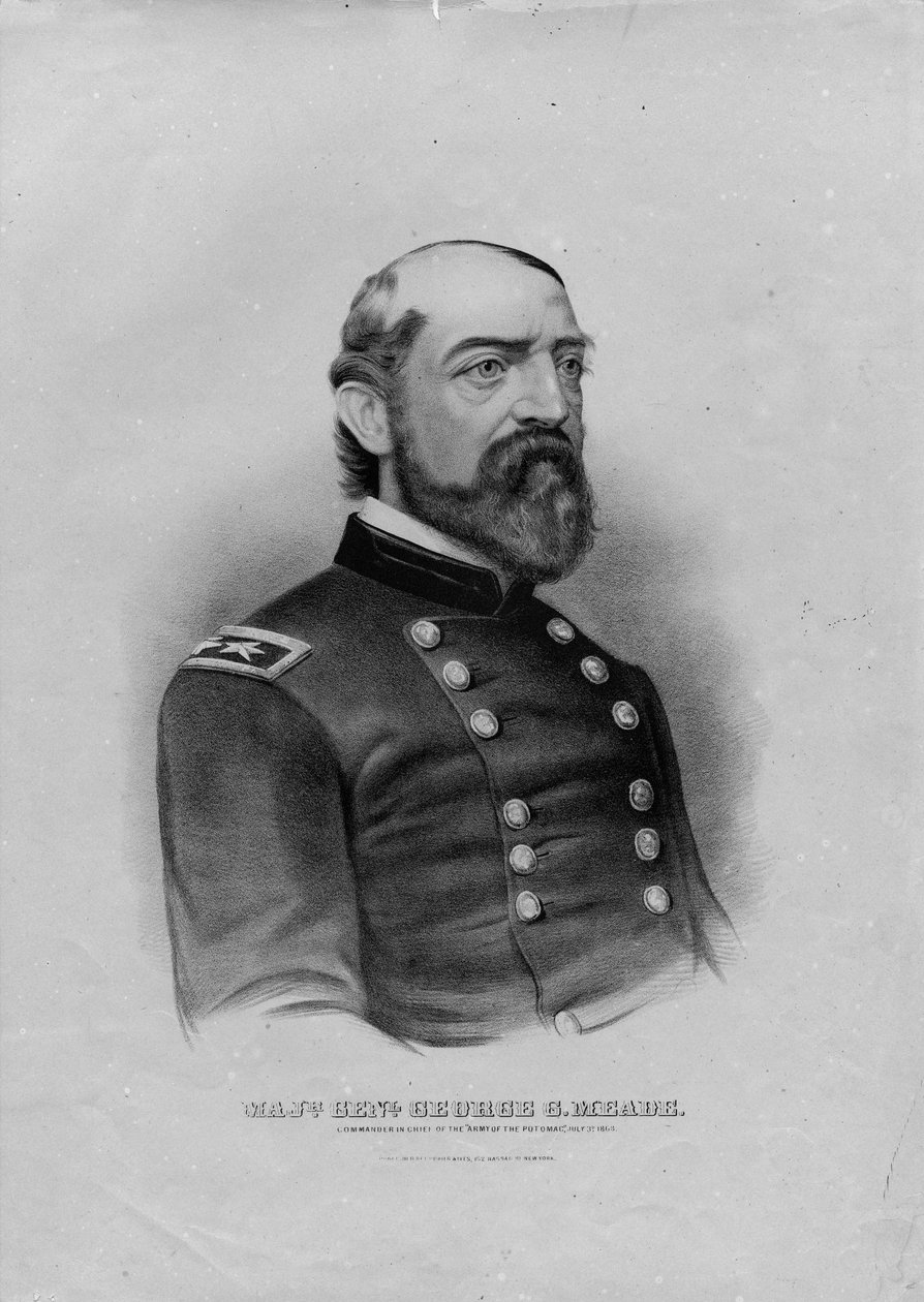 mjr. Genl. George G. Meade, hospoda. od Currier & Ives, kolem roku 1863 od American School
