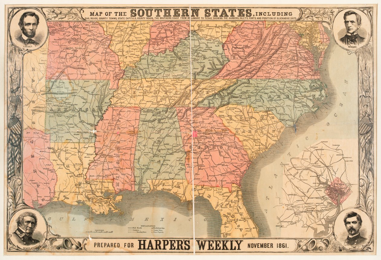 Mapa jižních států od American School