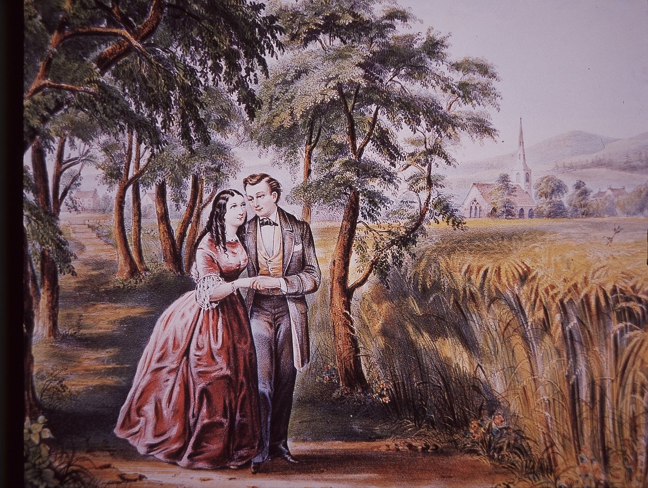Nabídka k sňatku, začátek 19. století (barva lito) od American School