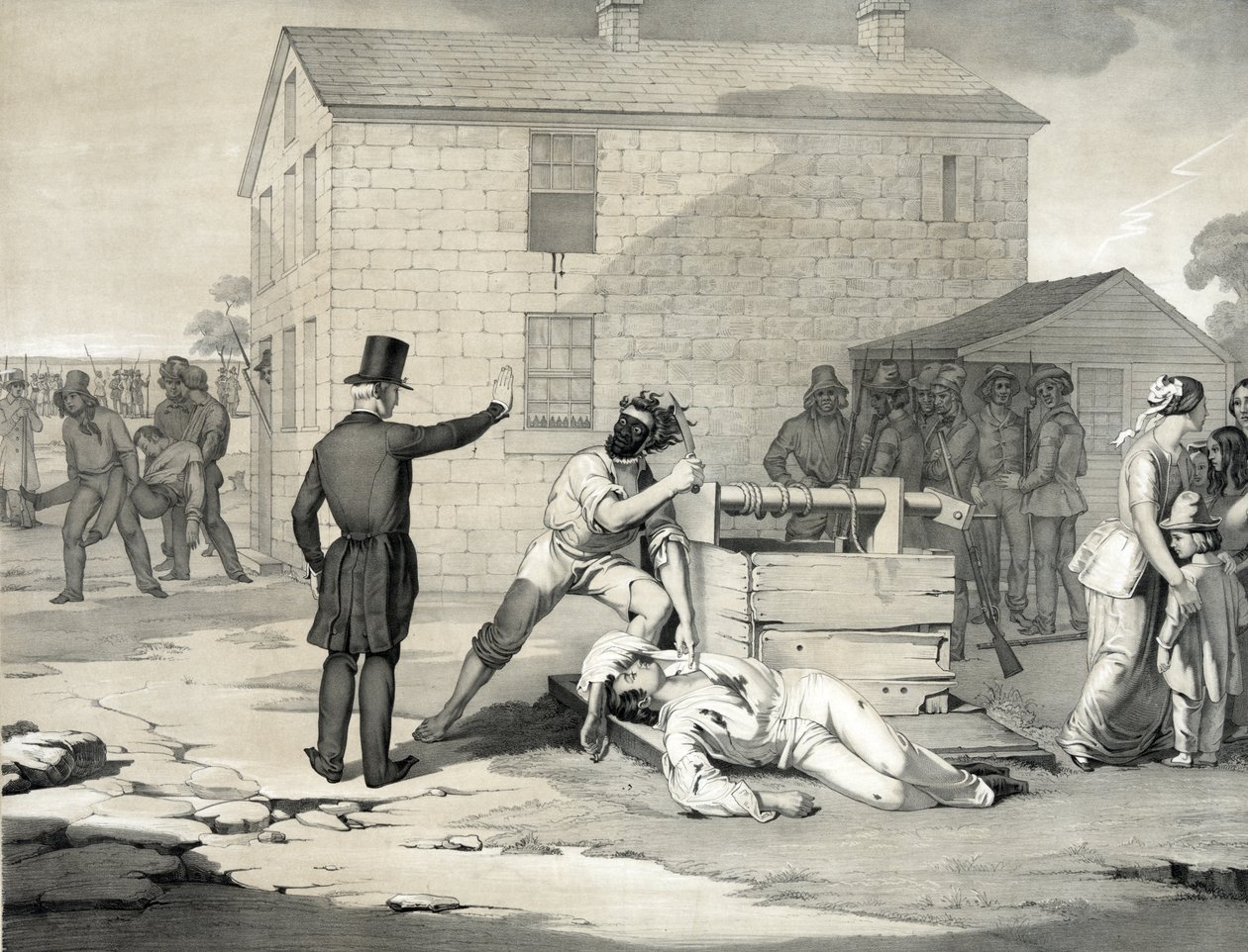 Umučení Josepha a Hyruma Smithových ve vězení v Carthage, 27. června 1844, 1851 od American School