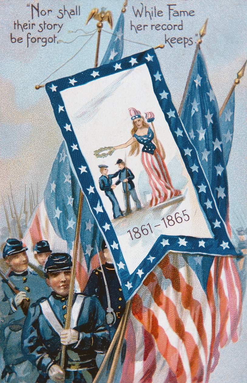 Pohlednice k Memorial Day, cca 1900 (barevná lito) od American School