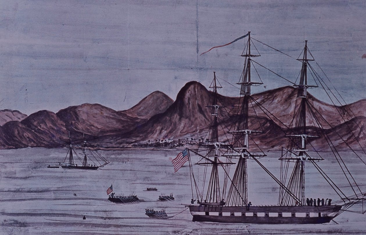 Mexicko-americká válka (1846-48), výsadkové síly amerického námořnictva u Loreta od American School