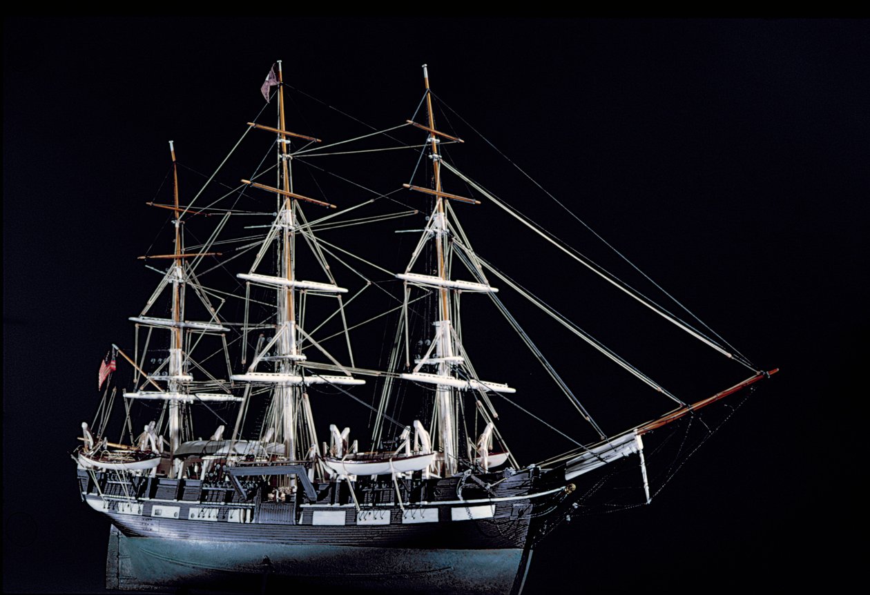 Model velrybářského plavidla z 18. století (dřevo) od American School