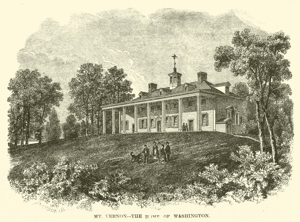 Mount Vernon, Washingtonův domov (rytina) od American School