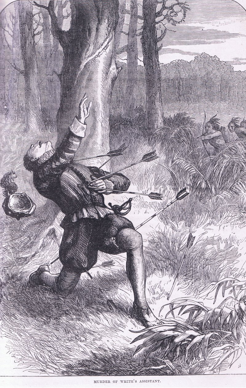 Vražda Whiteova asistenta, ilustrace z Cassellovy hospody Historie Spojených států. od Pettera & Galpina kolem roku 1890 od American School