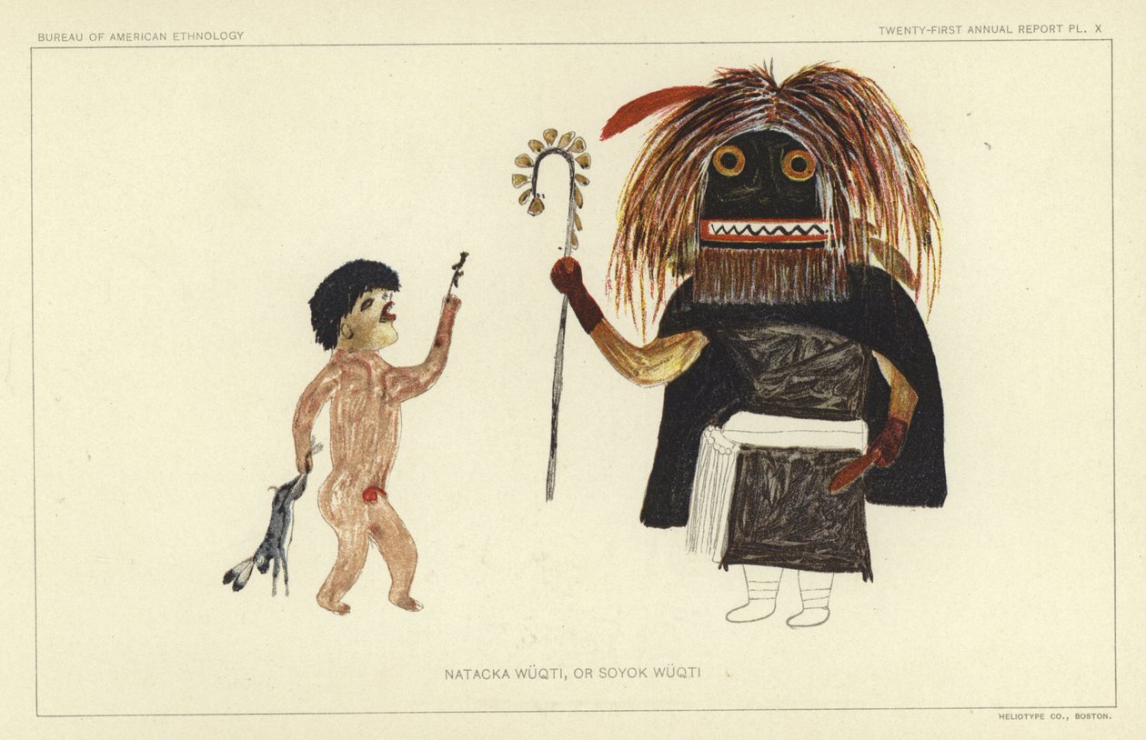 Natacka Quqti nebo Soyok Wuqti (barevná litografie) od American School