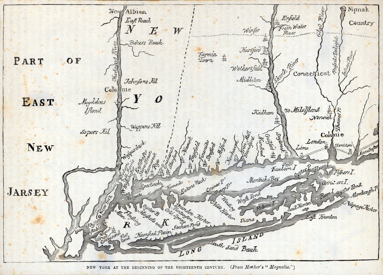New York na začátku osmnáctého století (litho) od American School