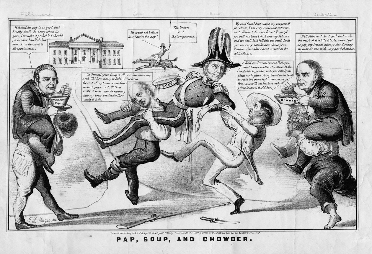 Pap, soup, and chowder, vydal Currier & Ives, New York, 1852. od American School
