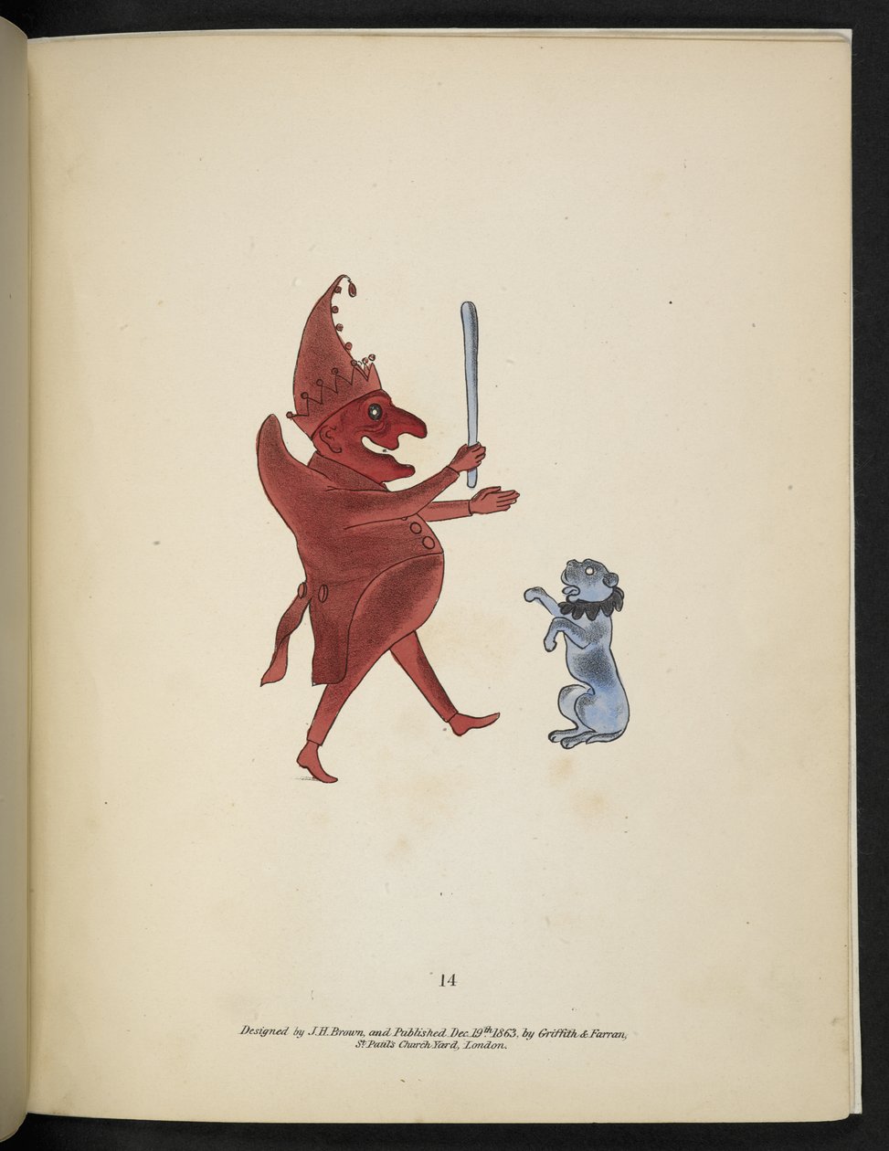 Deska 14. Figurka „Punch“.  Spectropia; nebo, Překvapivé spektrální iluze ukazující duchy všude a jakékoliv barvy atd. ser. 1.  J.H. Hnědý  1864 od American School