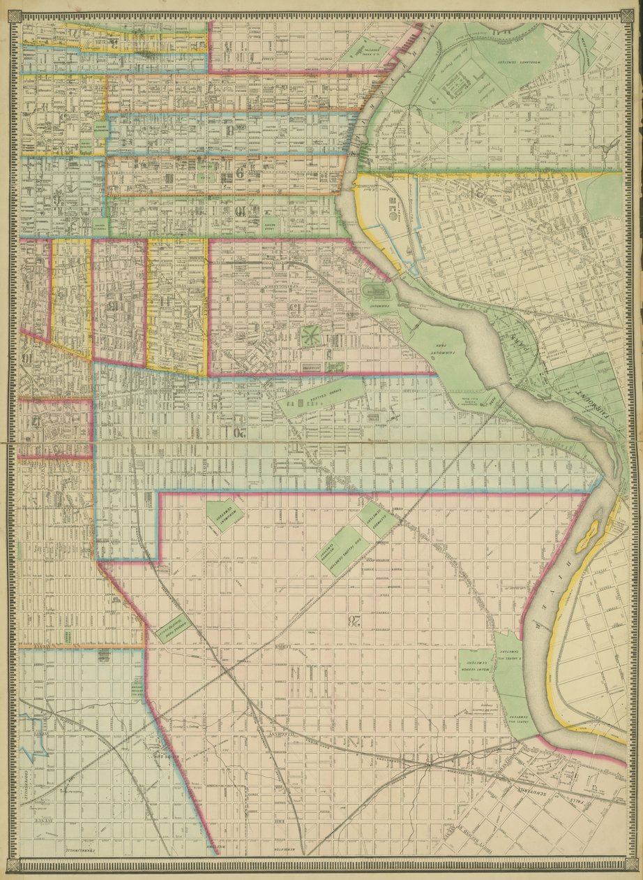 Deska 5, Mapa celého města Filadelfie, 1867 od American School