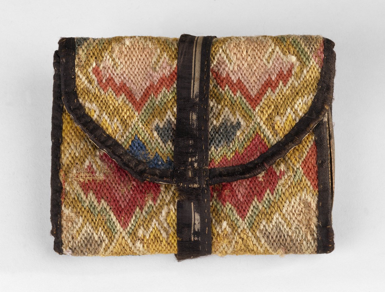 Pocketbook, c. 1750-1800 (vlna, len, hedvábí a ztuha) od American School