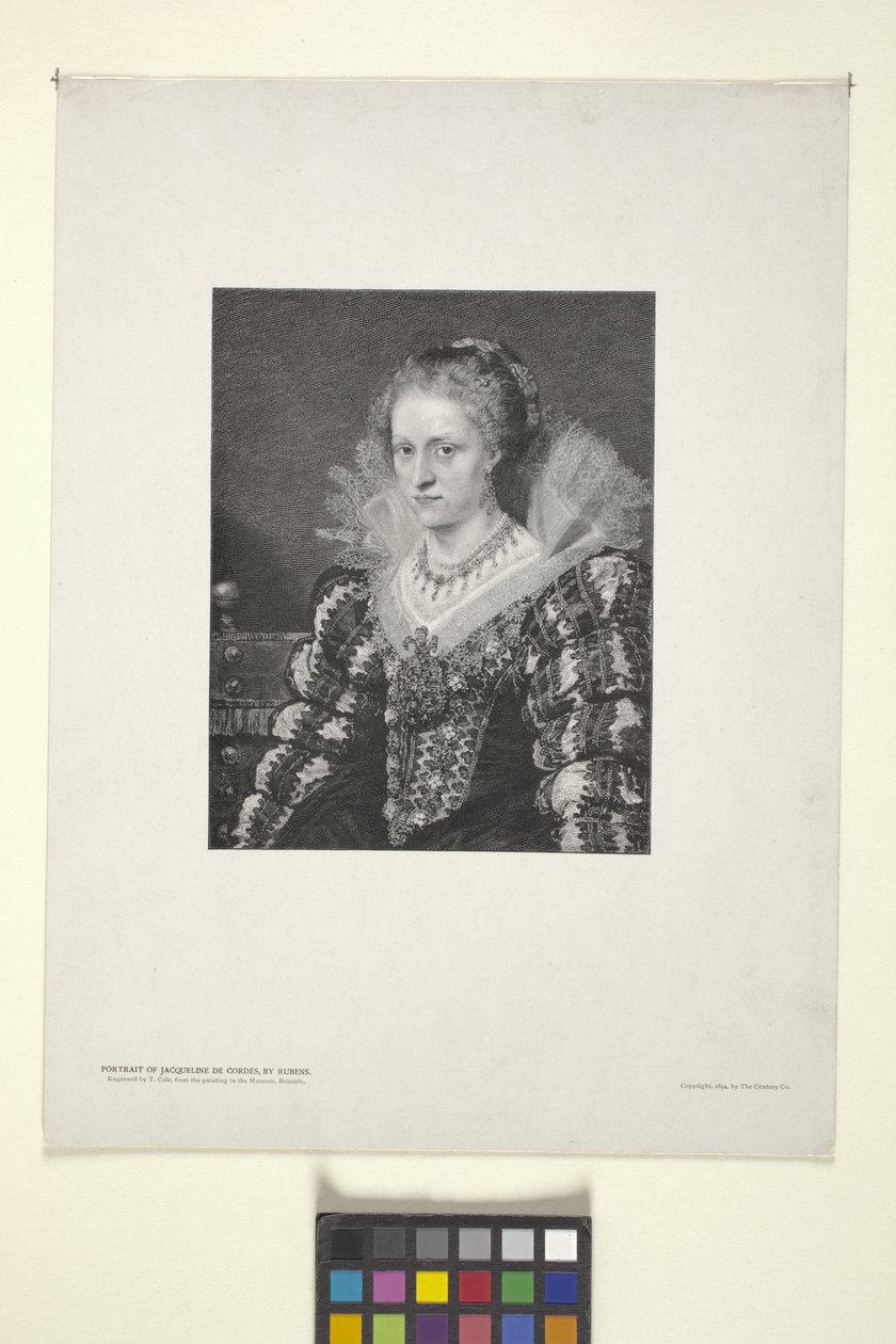 Portrét Jacquelin De Cordes (inkoust) od American School