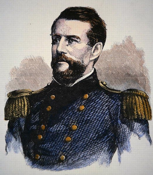 Portrét admirála Keyese, US Navy (barevné lito) od American School