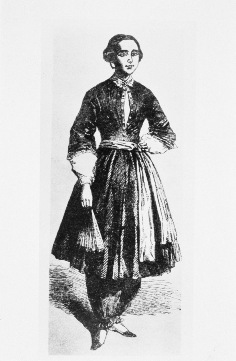 Portrét Amelie Bloomerové (1818-94) kolem roku 1850 od American School