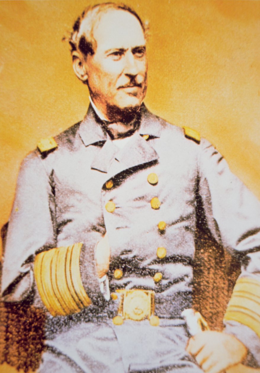 Portrét Davida Glasgowa Farraguta (1801-70), unijního admirála (barevné lito) od American School