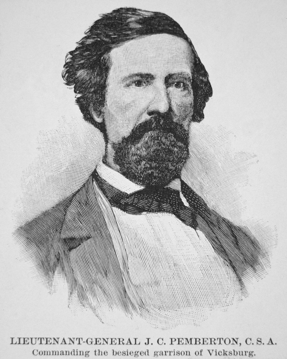 Portrét generála J.C. Pembertona (1814-81) (litho) od American School