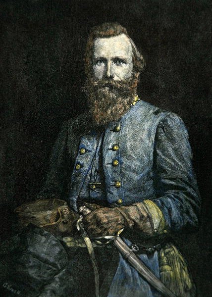 Portrét generála J.E.B. Stuart (litho) od American School
