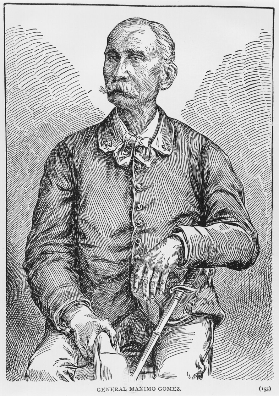 Portrét generála Maxima Gomeze (1836-1905) z knihy The Story of Cuba od Murata Halsteada, vydané v roce 1898. od American School