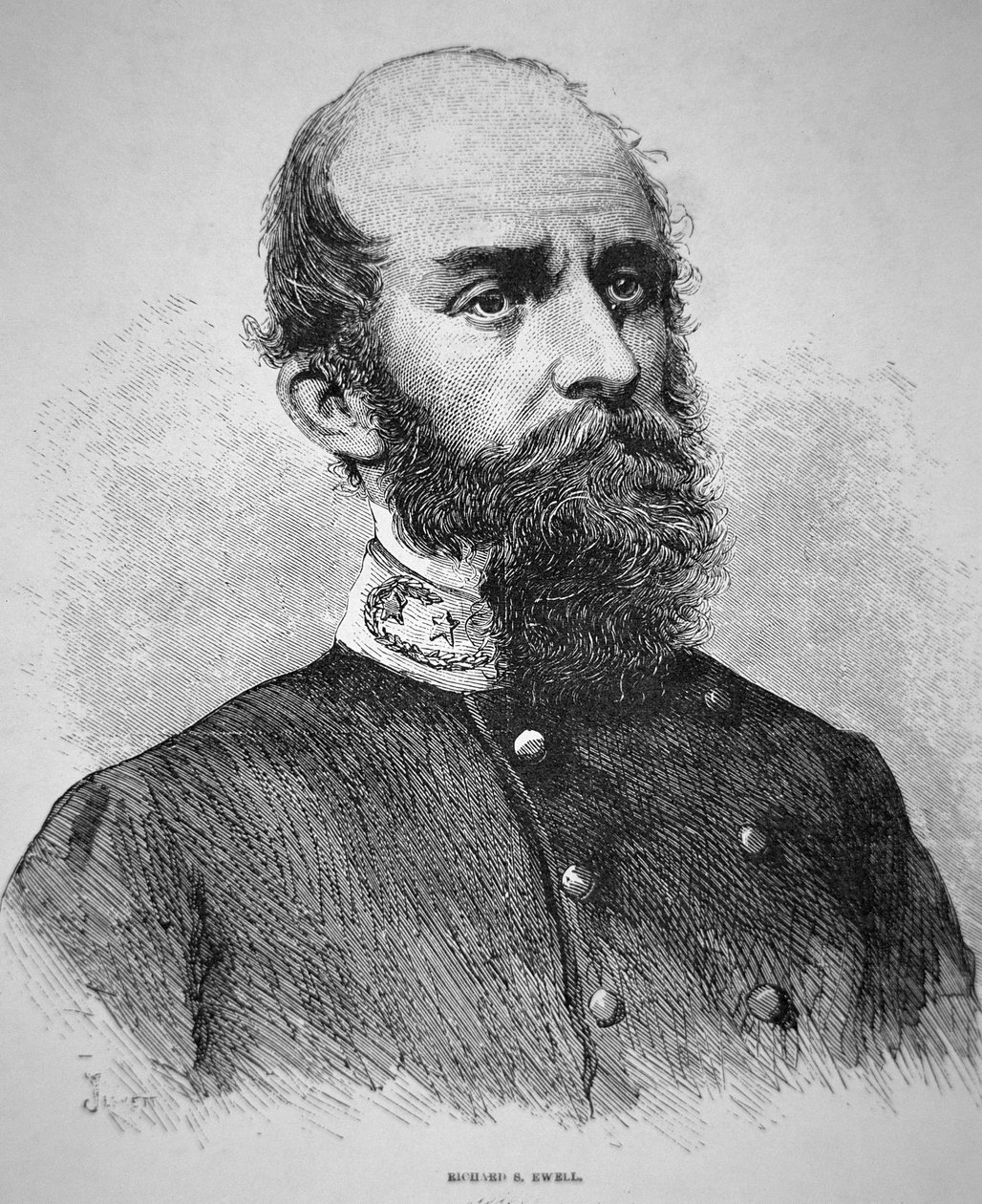 Portrét generála Richarda S. Ewella (litho) od American School
