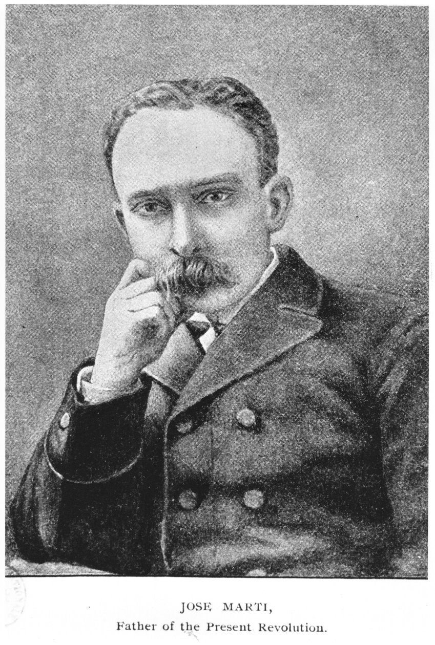 Portrét Jose Martiho (1853-95) z Příběhu Kuby od Murata Halsteada, vydáno 1898 od American School