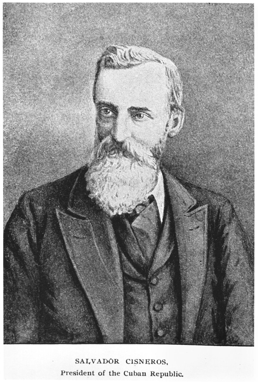 Portrét Salvadora Cisnerose Betancourta (1828-1914) z knihy Murata Halsteada Příběh Kuby, vydané v roce 1898. od American School