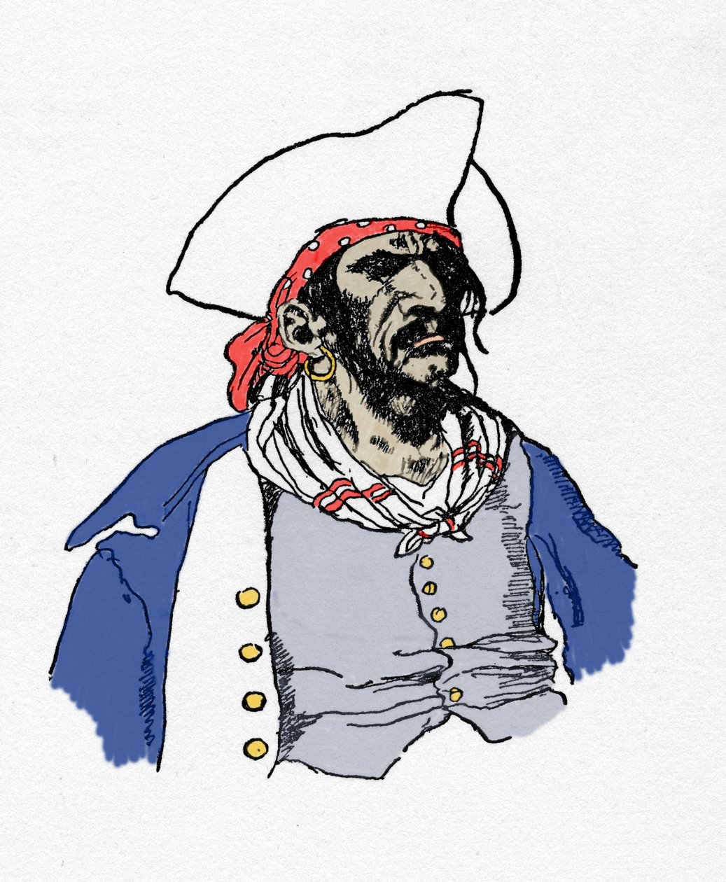 Portrét piráta. “” Kniha pirátů Buccaneers and Marooners of the Spanish Main”” od Howarda Pylea (1853 - 1911), amerického ilustrátora. 1887. od American School