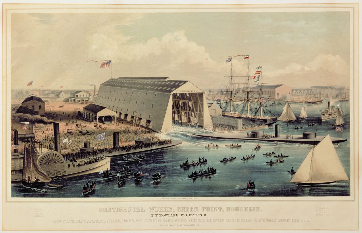 Reklamní plakát Continental Works, Greenpoint Brooklyn, vydaný Endicott & Co. od American School