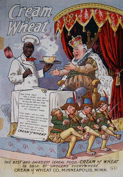 Plakát s reklamou na cereálie „Pšeničná smetana“. od American School