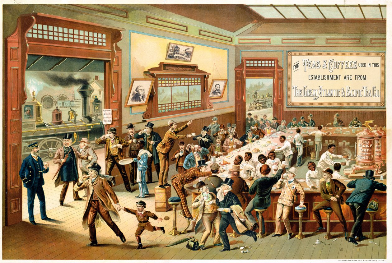 Reklamní plakát společnosti Great Atlantic & Pacific Tea Co., 1886 od American School