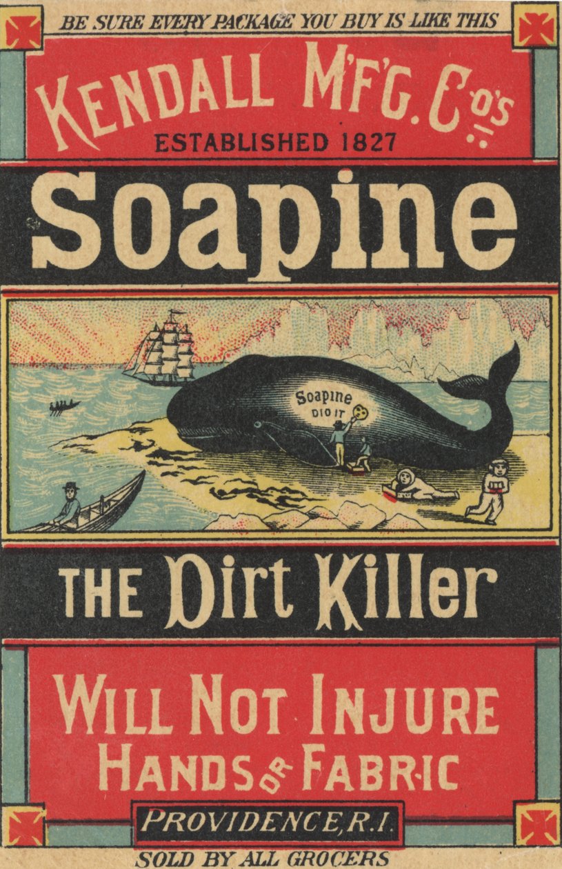 Reklamní plakát společnosti Kendall Mfg. Cos Soapine, cca 1890 od American School