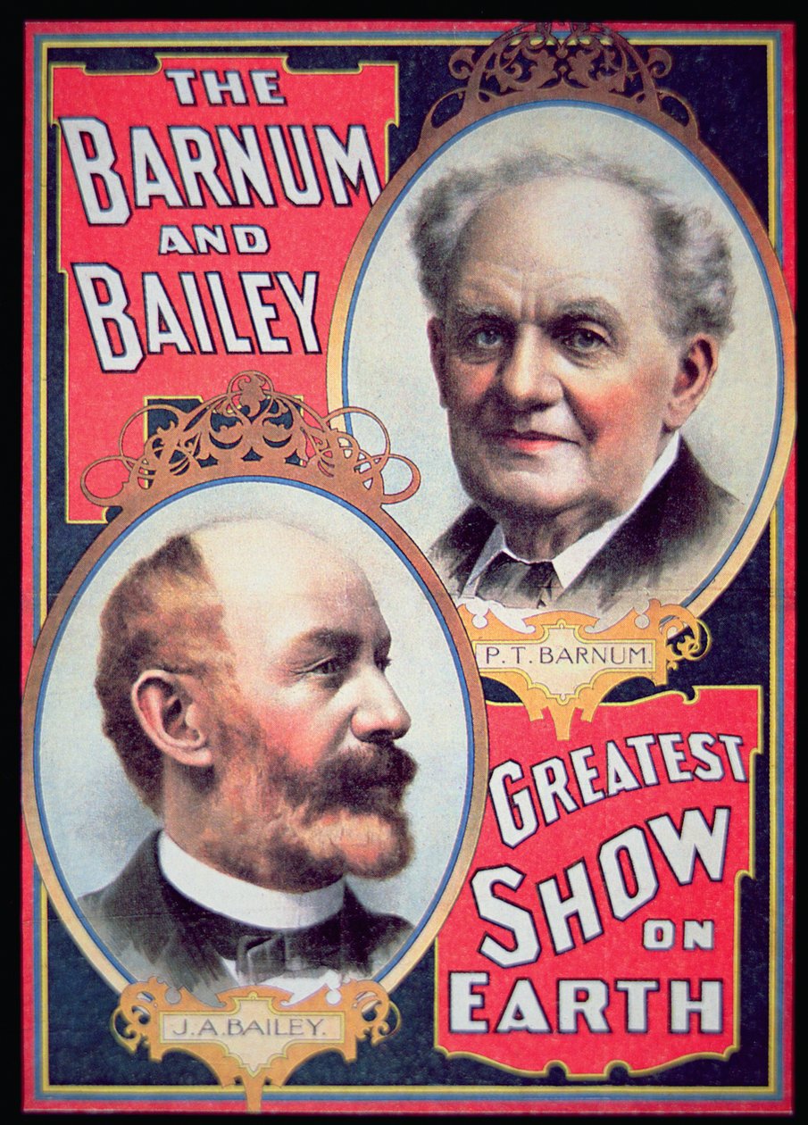 Plakát inzerující „Největší show Barnuma & Bailey na Zemi“ od American School