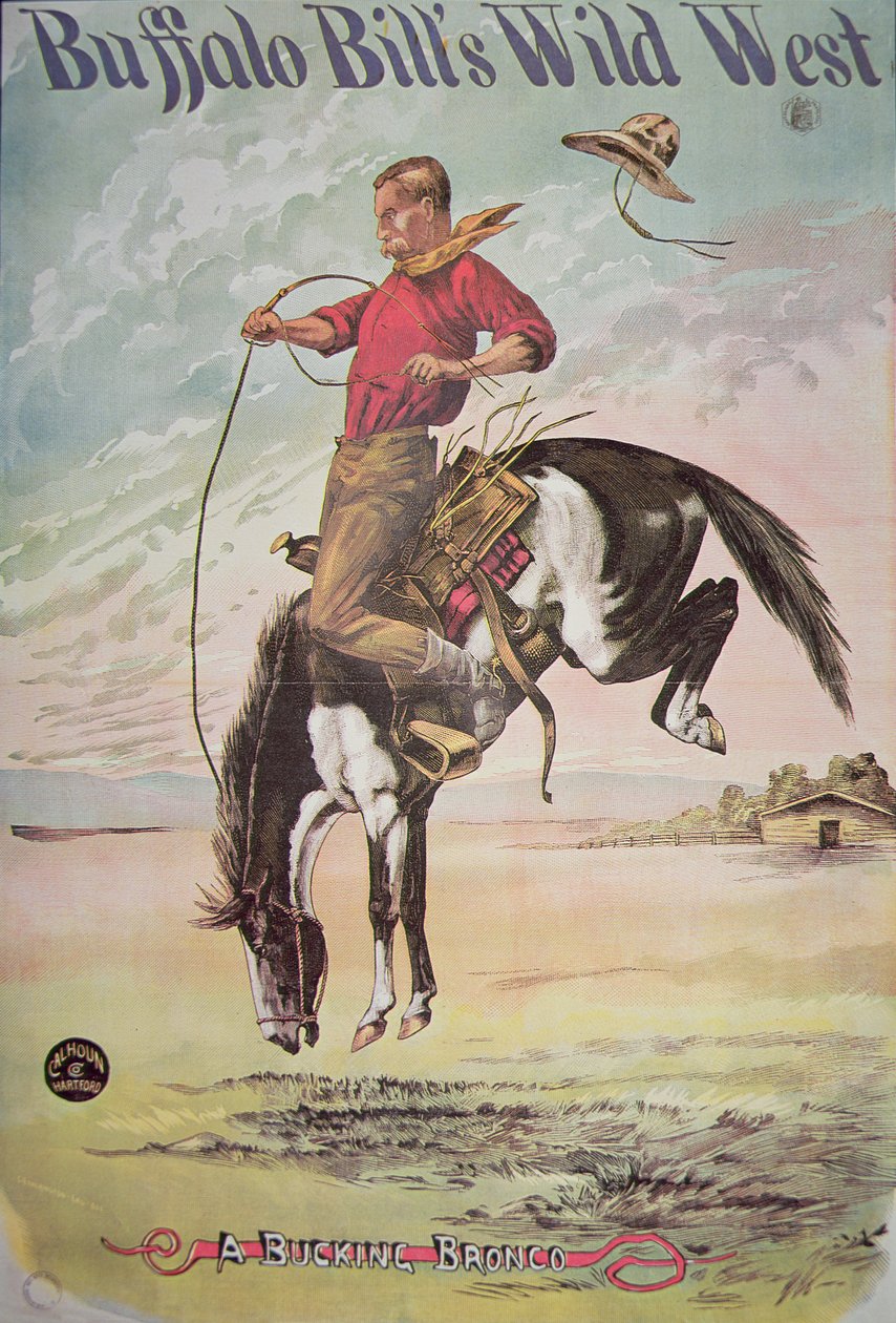 Plakát vzpínajícího se bronca pro Buffalo Bill