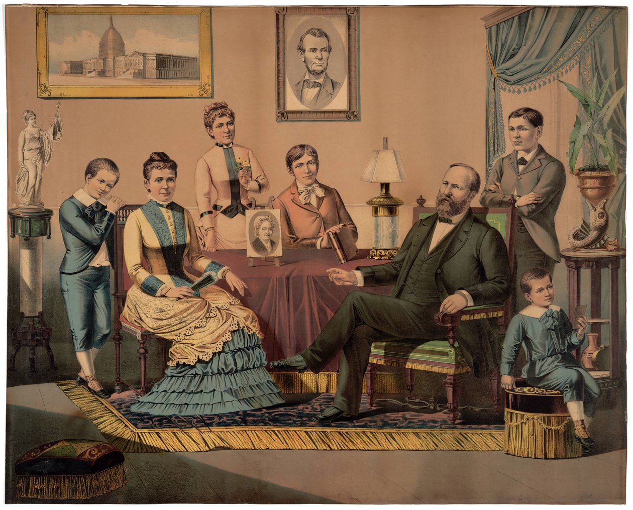 President Garfield a rodina, hospoda. 1882 od American School