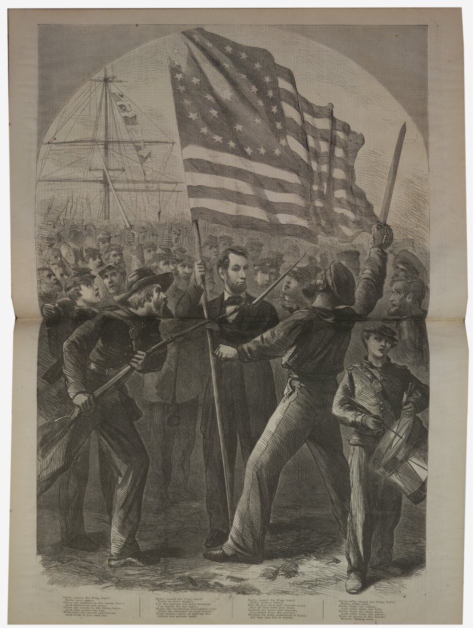 Prezident Lincoln se zapojil do bitvy o Fort Stevens, ilustrace z „Harper
