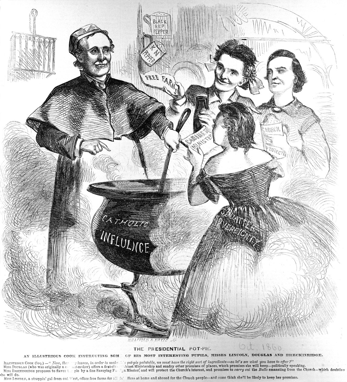 Presidential Pot Pie, od Franka Leslies Budget of Fun, 1. října 1860 od American School