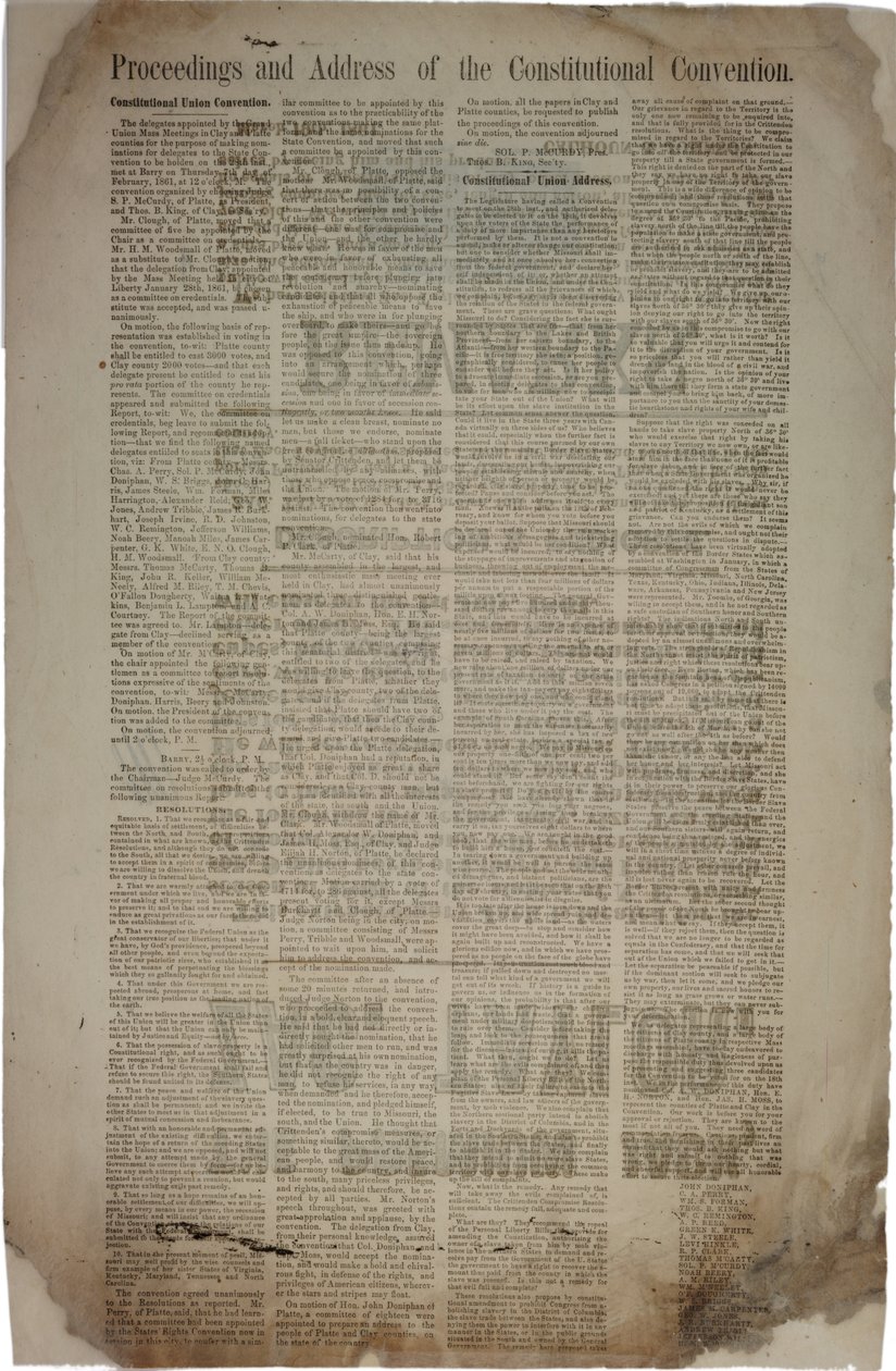 Jednání a adresa Ústavního konventu, c. 19th March 1861 od American School