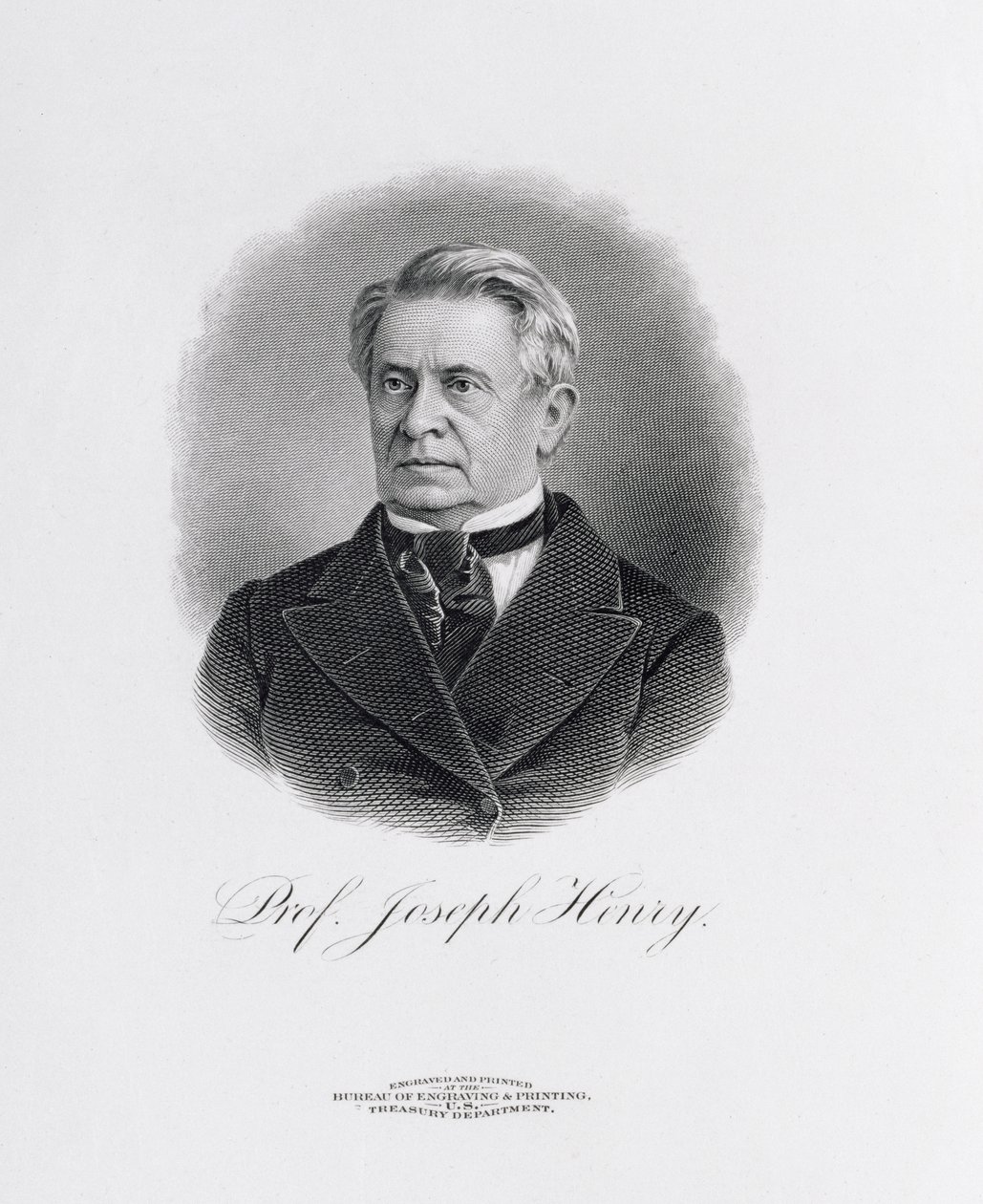 Profesor Joseph Henry (1797-1878) od frontispice k památníku Josepha Henryho, Washington, 1880 od American School