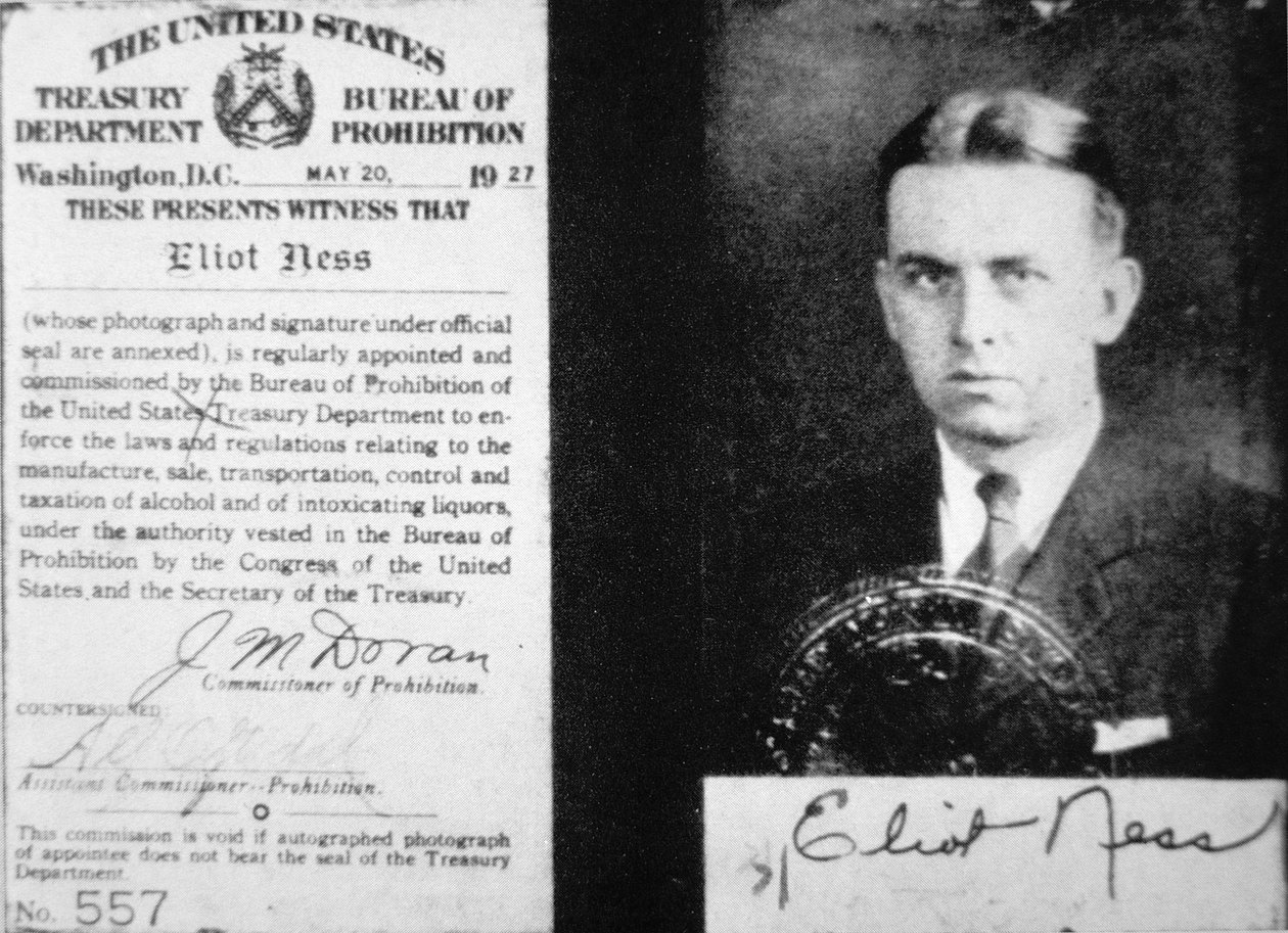 Identifikační karta prohibičního agenta Eliota Nesse (1903-57) z 20. května od American School